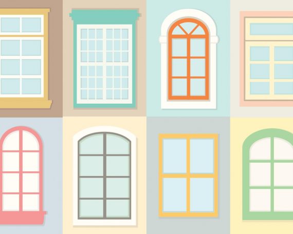 compilation of different windows graphic vector