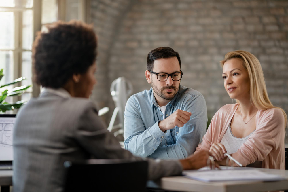 couple talking with lawyer about family law in Glasgow